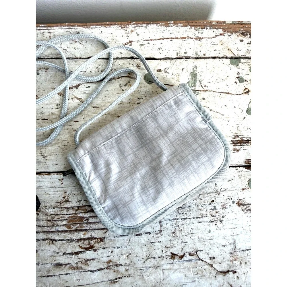 Eddie Bauer Grey Travel Neck Wallet and Pink Butterfly Sleep Mask‎ Set
